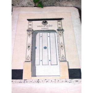 Drawing Chartres Porte Tripot "valeat Qui Dissiliu Volunt"