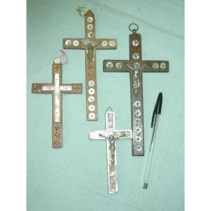 4 Crucifixes From Jerusalem Around 1900