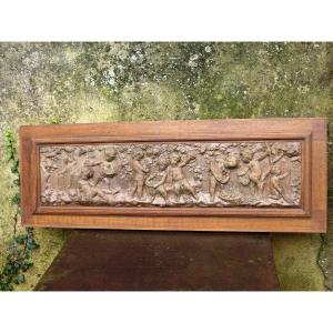 Wooden Frieze Treated In Bas-relief 1890