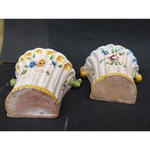 2 18th Century Moustiers Earthenware Flower Vases?