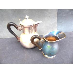 Gallia Teapot & Cream Jug Silver Metal