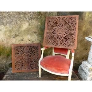 India Two Wood Panels. Circa 1900