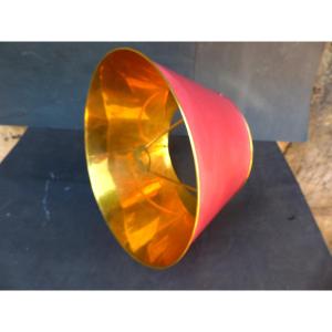 Painted & Gold Sheet Lampshade, Large Decoration, 1960s