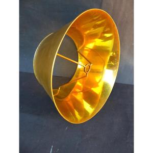 Paintable & Gold Metal Lampshade, Large Decoration, 1960s
