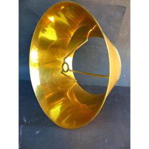 Paintable & Gold Metal Lampshade, Large Decoration, 1960s