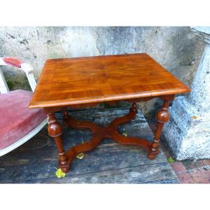 Small 19th Century Dutch Table In Solid Wood And Marquetry