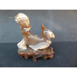 China 19th Century Banded Agate Phoenix To Be Restored