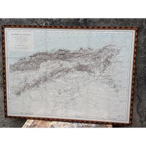 Art Deco Baguette Frame For Maybe Algeria Tunisia Map