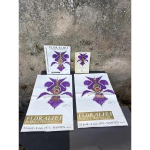 2 Mathieu Posters 1970 International Floralies Nantes 