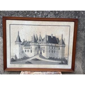 Large Drawing Of The Château De Chaumont, Loir Et Cher, 1868