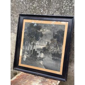 Vietnam Indochina Painting 1920 Signed With Stamp 