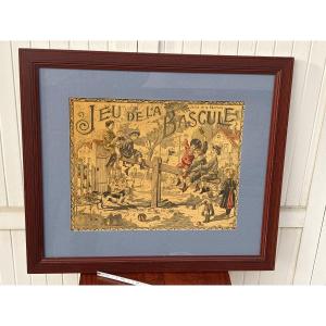 19th Century Lithograph, The Seesaw Game