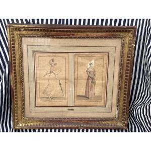 Gilt Frame With Empire-style Fashion Engraving, Circa 1810