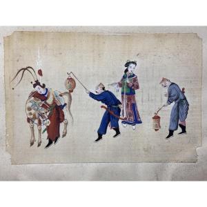 China, Painting On Rice Paper, 19th Century 