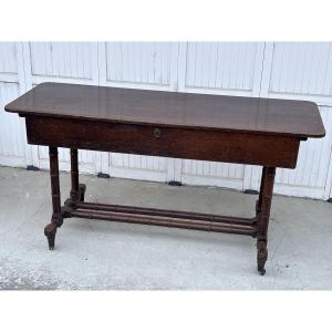 English-style Console Table With Bamboo Legs, 19th Century 