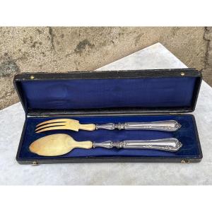 Silver Salad Servers With Louis XV Style Cover