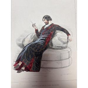P. Gavarni (1804-1866) Lithograph l' Artiste Physionomie Des Modes