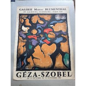 César Szobel 1961 Poster Lithograph Galerie Blumenthal