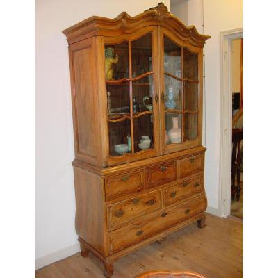 Dutch Showcase Silversmiths Walnut Blond 18th Century