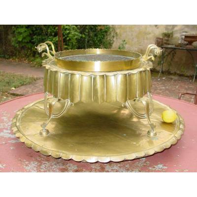 Ottoman Or Greek Bronze Or Copper Brazier From The 19th Century