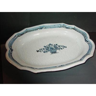 Dish Says: "black Ass" In Earthenware Decorated With Rouen XVIII Century