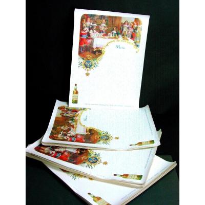 Menus Vierges "Pères Chartreux" illus. "M. Leloir" Molière & Louis XIV Grande Chartreuse