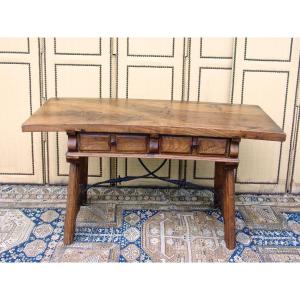 Spanish Renaissance Style Console Beautiful Walnut Top