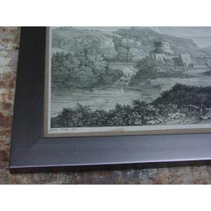 Engraving After: Gaspar Poussin (1615-1675) Landscape After The Antique