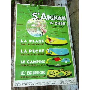 Saint-aignan Sur Cher Poster 1938 Good Original Condition