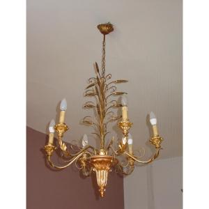 Wheat Ears Chandelier Circa 1960 In Good Condition Coco Chanel Style