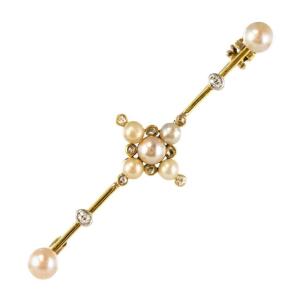 Pin Brooch Old Fine Pearls