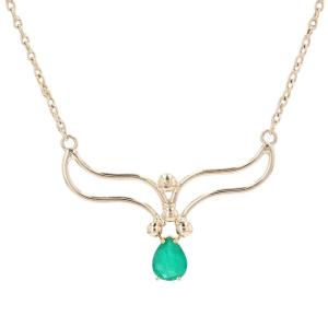 Gold Necklace And Its Emerald