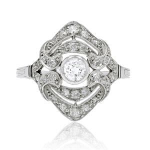 Art Deco Style White Gold Diamond Ring