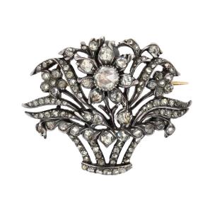 Old Brooch Bouquet Of Diamonds