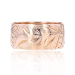 Chiselled Rose Gold Ring