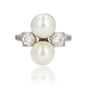 Old Ring You And Me Pearls Fine Diamonds