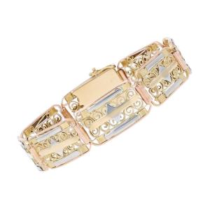 Old Art Deco Bracelet 3 Golds