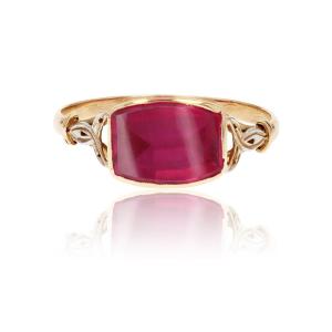 Old Synthetic Ruby And Gold Ring