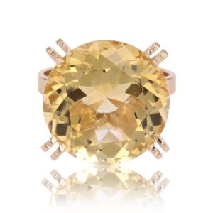 Vintage Citrine And Gold Ring