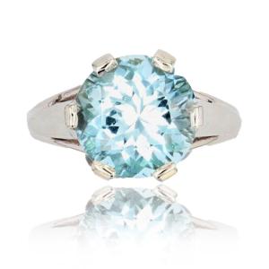 Ancient Aquamarine Solitaire Ring