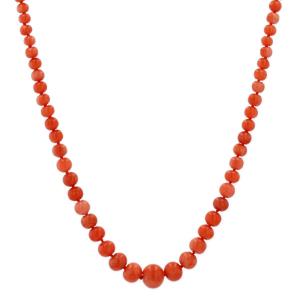Old Necklace Of Natural Coral Beads