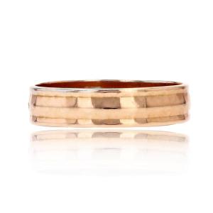 Faceted Rose Gold Wedding Ring