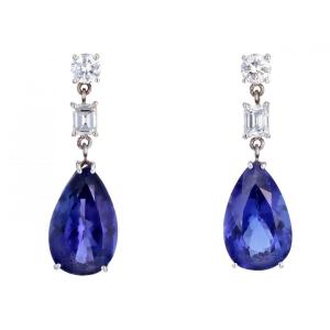 Tanzanite And Diamond Earrings
