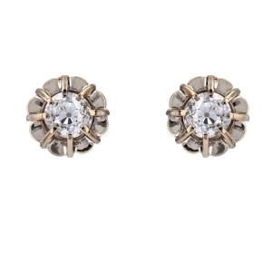 Antique Diamond Stud Earrings Cushions
