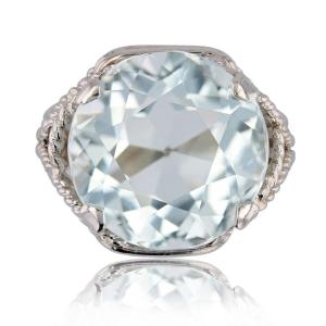Vintage Aquamarine Ring White Gold