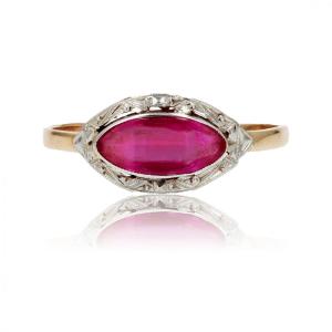 Antique Gold And Synthetic Ruby Ring
