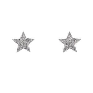 White Gold Diamond Star Earrings