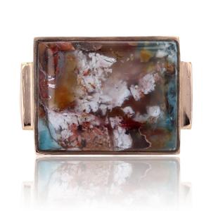 Ancient Agate Confetti Signet Ring