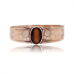 Old Rose Gold Tiger Eye Ring