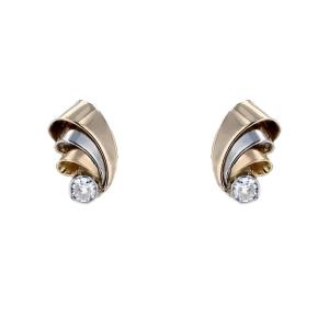 Old Ribbon And Diamond Earrings